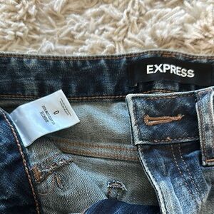 Express Blue Distressed Denim Jeans